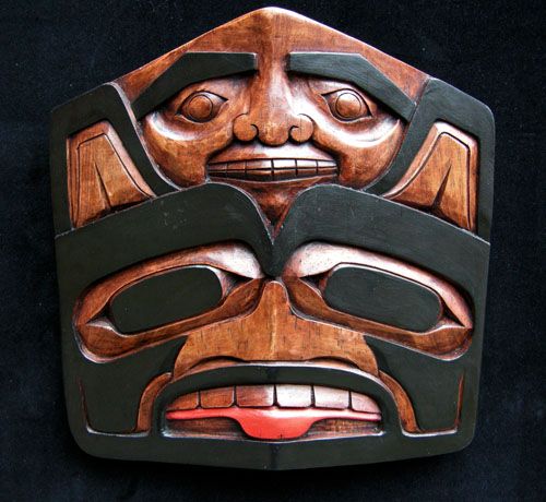 Bear Frontlet with Human Face (Painted) - 